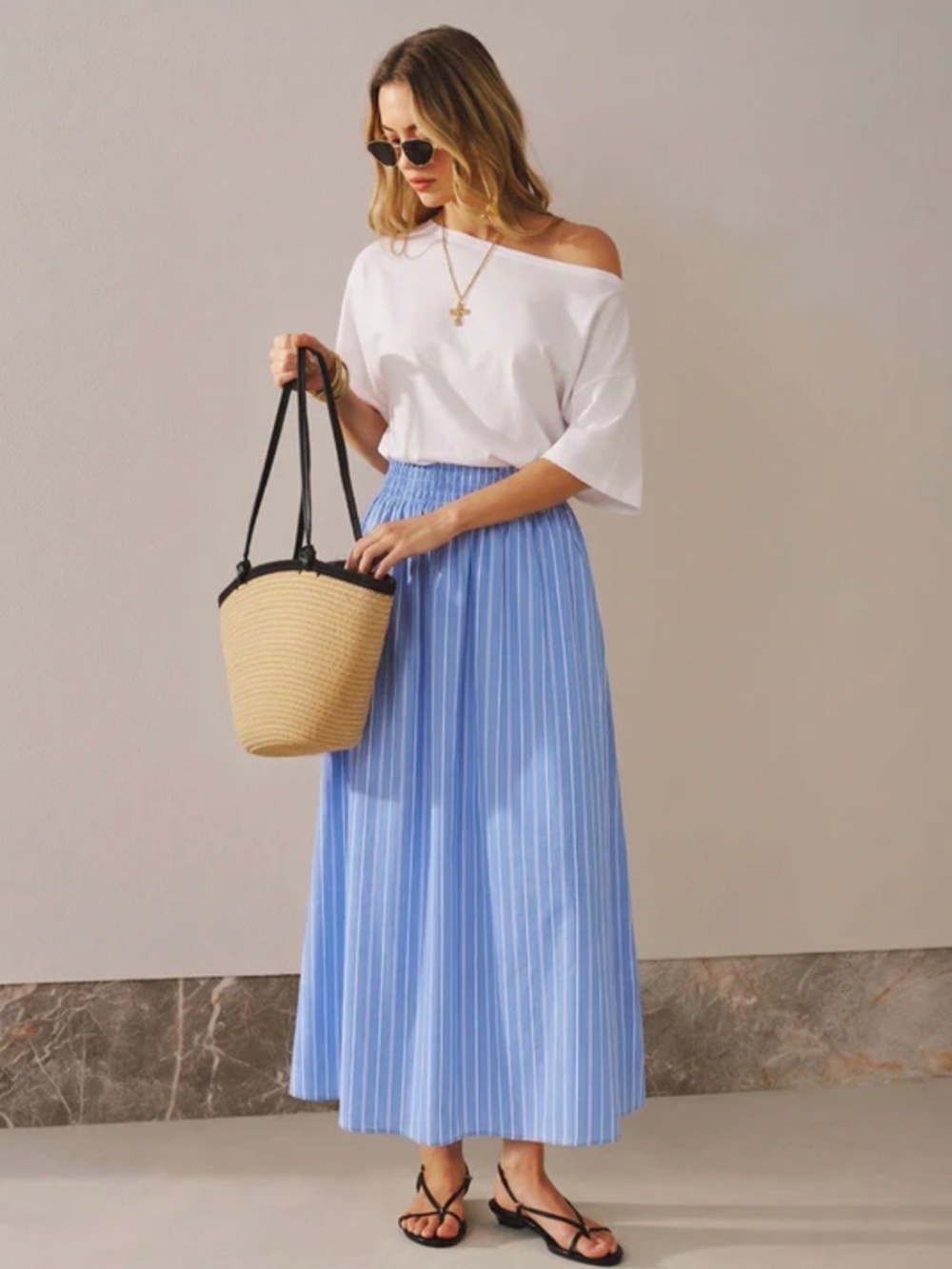 Color Block Off-Shoulder Midi Dress NWT size S